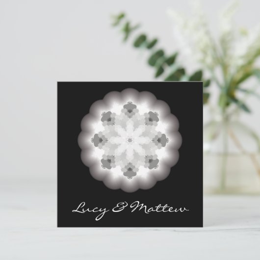 Weddensuitnodiging met Mandala Illustratie Kaart (Staand voorkant)