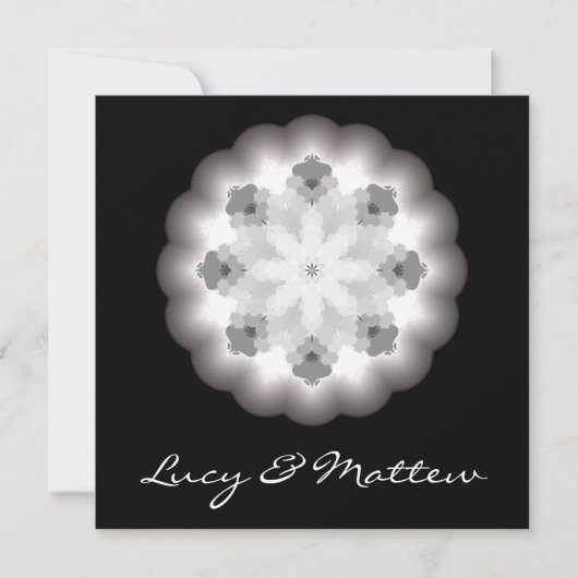 Weddensuitnodiging met Mandala Illustratie Kaart (Voorkant)