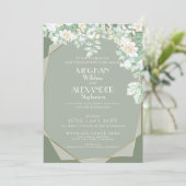 Weddensuitnodiging | Moderne geometrische wilde bl Kaart (Staand voorkant)