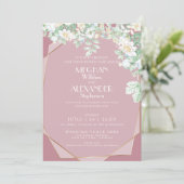 Weddensuitnodiging | Moderne geometrische wilde bl Kaart (Staand voorkant)