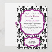 Weddensuitnodiging | New Orleans | Fuschia 2 Kaart (Voorkant / Achterkant)