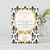 Weddensuitnodiging | New Orleans | Goud-plaatsverv Kaart (Staand voorkant)