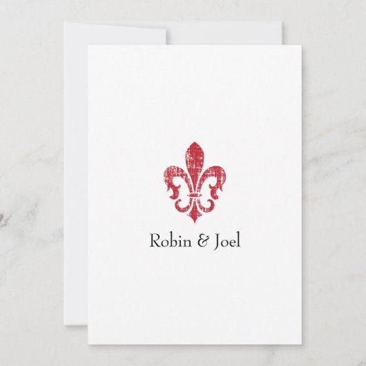 Weddensuitnodiging | New Orleans | Rood Kaart (Achterkant)