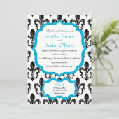 Weddensuitnodiging | New Orleans | Turquoise 2 Kaart (Staand voorkant)