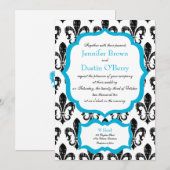 Weddensuitnodiging | New Orleans | Turquoise 2 Kaart (Voorkant / Achterkant)