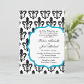 Weddensuitnodiging | New Orleans | Turquoise Kaart (Staand voorkant)