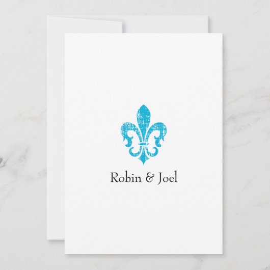 Weddensuitnodiging | New Orleans | Turquoise Kaart (Achterkant)