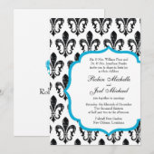 Weddensuitnodiging | New Orleans | Turquoise Kaart (Voorkant / Achterkant)