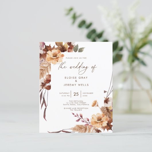 Weddensuitnodiging | november (Staand voorkant)