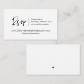 Weddensuitnodiging online RSVP, Casual Gedekte Kaa Informatiekaartje (Voorkant / Achterkant)