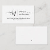 Weddensuitnodiging online RSVP, Casual Gedekte Kaa Informatiekaartje (Voorkant / Achterkant)