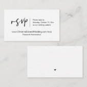 Weddensuitnodiging online RSVP, Casual Gedekte Kaa Informatiekaartje (Voorkant / Achterkant)