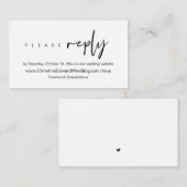 Weddensuitnodiging online RSVP, Casual Gedekte Kaa Informatiekaartje (Voorkant / Achterkant)