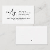 Weddensuitnodiging online RSVP, Casual Gedekte Kaa Informatiekaartje (Voorkant / Achterkant)