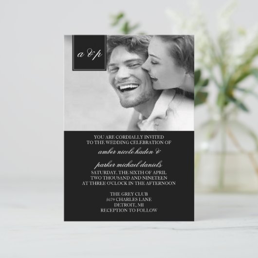 Weddensuitnodiging | Oorspronkelijk Kaart (Staand voorkant)