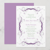 Weddensuitnodiging | Paarse groene boomgaard Kaart (Voorkant / Achterkant)