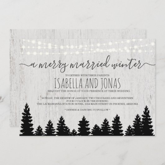 Weddensuitnodiging | Rijstwinter Kaart (Voorkant / Achterkant)