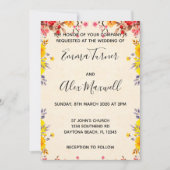 Weddensuitnodiging | Romantisch Floral Script Kaart (Voorkant)