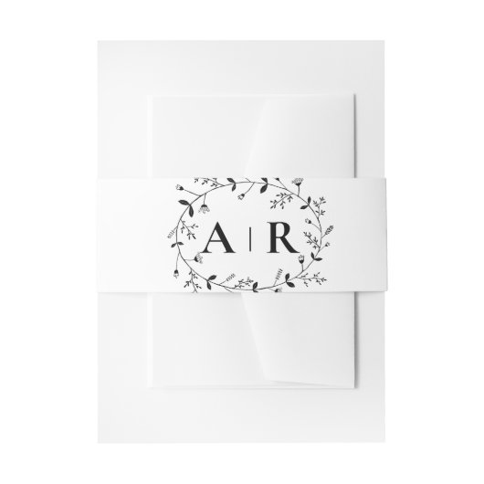 Weddensuitnodiging rondzwervende wijnstok uitnodigingen wikkel (Voorkant Voorbeeld)