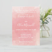 Weddensuitnodiging | Roze Waterverf script Kaart (Staand voorkant)