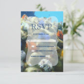 Weddensuitnodiging | RSVP onderwater Uitzicht (Staand voorkant)