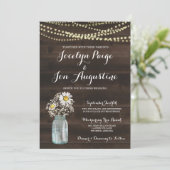 Weddensuitnodiging | Rustic Chamomile/Daisy Kaart (Staand voorkant)