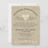 Weddensuitnodiging | Rustic Linen Monogram Kaart (Voorkant)