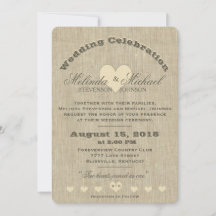 Weddensuitnodiging | Rustic Linen Monogram