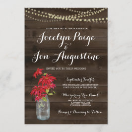 Weddensuitnodiging | Rustige kerst Poinsettia Kaart