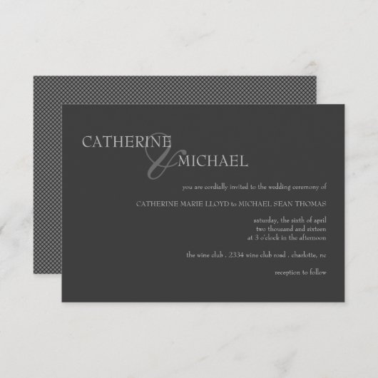 Weddensuitnodiging | Samen Kaart (Voorkant / Achterkant)