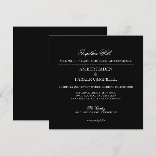 Weddensuitnodiging | Samen Kaart (Voorkant / Achterkant)