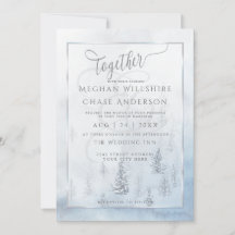 Weddensuitnodiging | Silver Blue Winter Wonderland