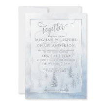 Weddensuitnodiging | Silver Blue Winter Wonderland