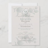 Weddensuitnodiging | Silver Sage Eucalyptus Kaart (Voorkant)