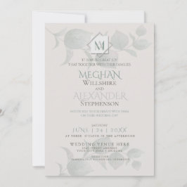 Weddensuitnodiging | Silver Sage Eucalyptus Kaart