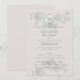 Weddensuitnodiging | Silver Sage Eucalyptus Kaart