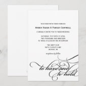 Weddensuitnodiging | Te houden II Kaart (Voorkant / Achterkant)