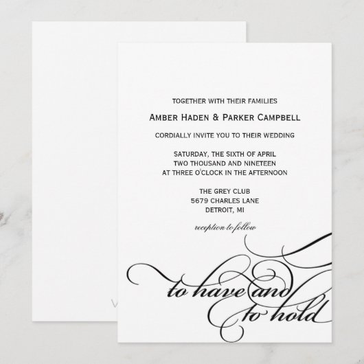 Weddensuitnodiging | Te houden II Kaart (Voorkant / Achterkant)