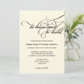 Weddensuitnodiging | Te houden - ivoor Kaart (Staand voorkant)