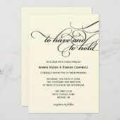 Weddensuitnodiging | Te houden - ivoor Kaart (Voorkant / Achterkant)