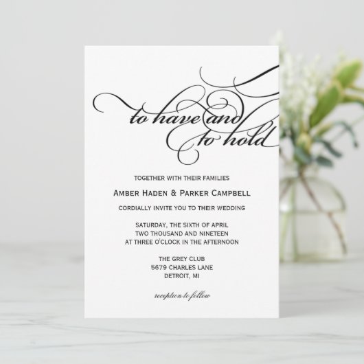 Weddensuitnodiging | Te houden Kaart (Staand voorkant)