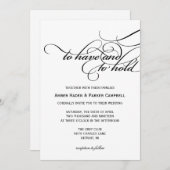 Weddensuitnodiging | Te houden Kaart (Voorkant / Achterkant)