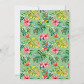 Weddensuitnodiging | Tropische Waterverf Floral Kaart (Achterkant)