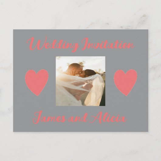 Weddensuitnodiging Uitnodiging Briefkaart (Voorkant)