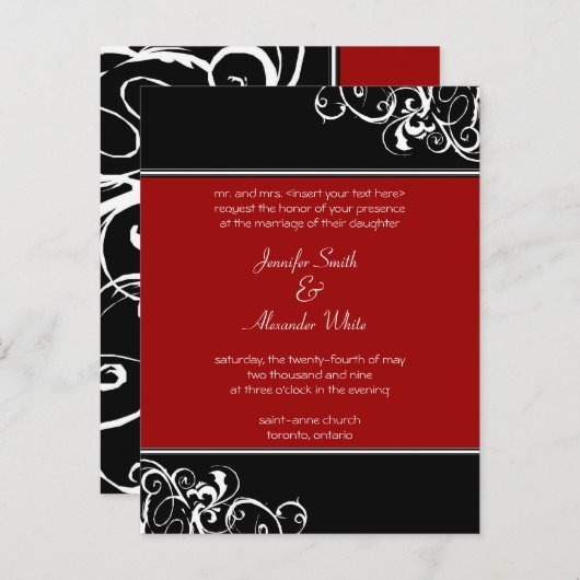 Weddensuitnodiging Uitnodiging Briefkaart (Voorkant / Achterkant)