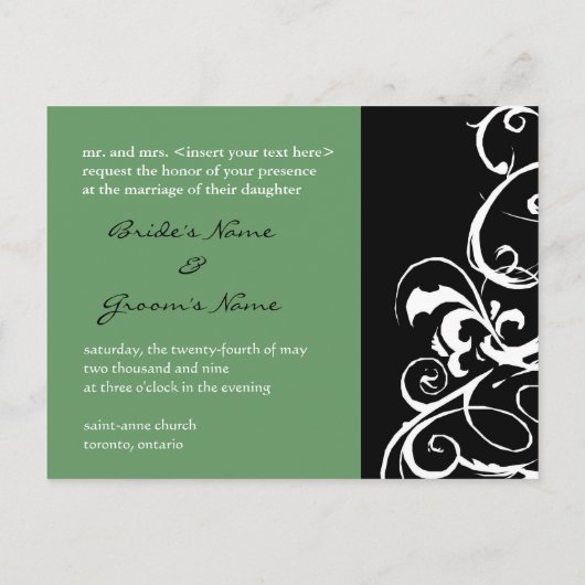 Weddensuitnodiging Uitnodiging Briefkaart (Achterkant)