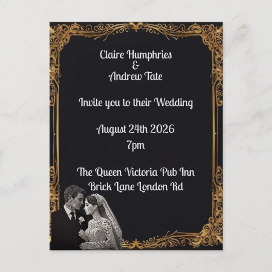 Weddensuitnodiging Uitnodiging Briefkaart (Voorkant)