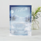 Weddensuitnodiging | Waterverf Winter Wonderland Kaart (Staand voorkant)