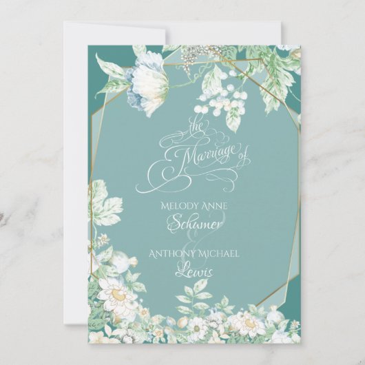 Weddensuitnodiging | Wilde bloemen en bessen Kaart (Voorkant)