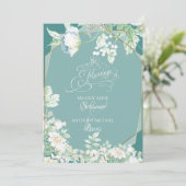 Weddensuitnodiging | Wilde bloemen en bessen Kaart (Staand voorkant)